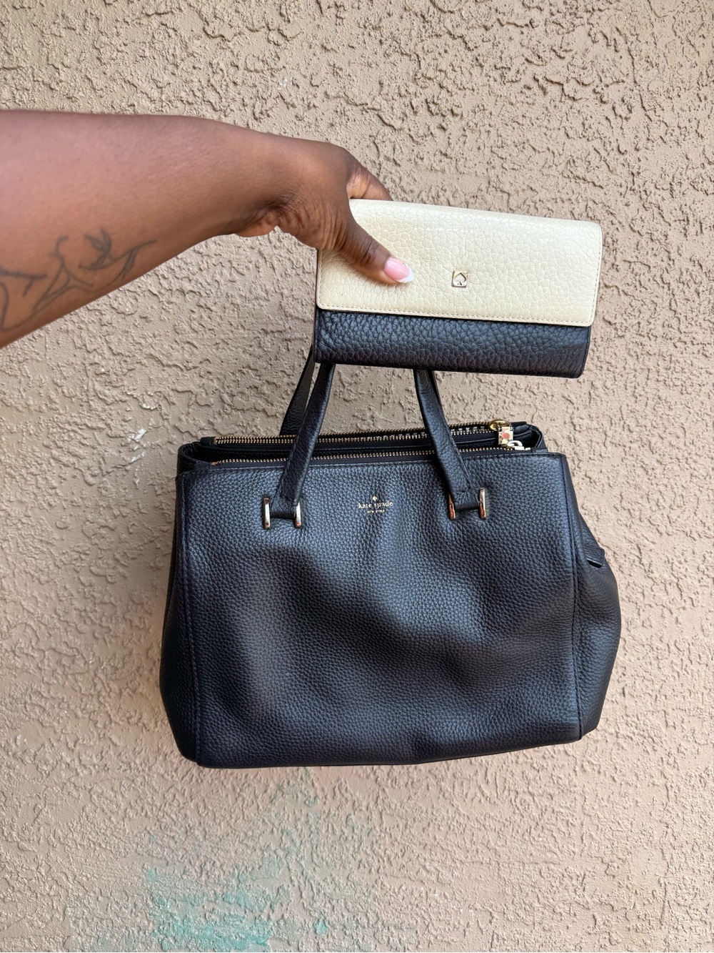 Kate Spade Black Satchel w/ wallet